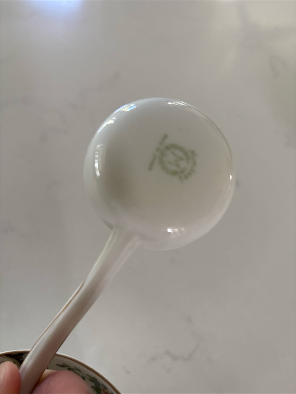 Noritake White Porcelain Serving Bowl and Ladle with Floral Trim - Picture 8 of 16